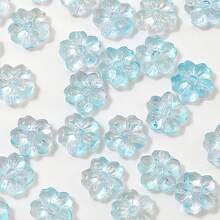 10/50pcs 14mm Glass Cherry Blossom Beads-For Jewelry Making, DIY Crafts, Necklaces, Bracelets - Transparent Multicolor Glass Bead