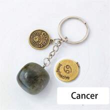 1 pezzo Portachiavi con pietra preziosa naturale dello zodiaco, quarzo cristallo o ametista, per decorare chiavi di auto o borse - multicolore - Visualizzare 15