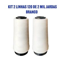 Kit 2 Sewing Threads 120 Straight 2,000 Yards, White, Black And Colored - 白色 - 查看 1