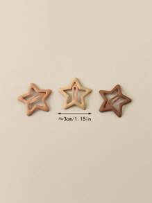 20个/套哑光金属星星发夹，时尚迷你发卡，Y2K可爱配饰，适合日常使用，爪夹发夹，发卡，学生用品，发饰，头部配饰 - 乳咖色系 - 查看 2