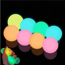 Set de 3 pelotas blandas, elásticas y que brillan en la oscuridad, que se pegan al techo y a las paredes, pelotas con luz intermitente por presión para relajación y alivio del estrés/ansiedad, juguetes ASMR, colores aleatorios