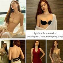 Clásico Mango Cup Recoger Pegatina Adhesiva para Pecho Negro 1 Par Empaquetado