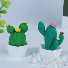 1 pieza/4 piezas Planta suculenta maceta realista de resina linda, decoración de escritorio pequeña de resina, artesanía creativa de resina
