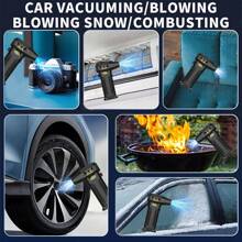 Portable High-Speed Super Strong 200,000 RPM Turbo Fan, 4000mAh*2 Battery, 200W Brushless Motor, Type-C Variable Speed, 220g Wind Pressure, Touch Control, LED Lighting, Outdoor Tools, Dust, Snow, Computer Keyboard, Car Duster, Indoor Cleaning, Industrial Dedusting