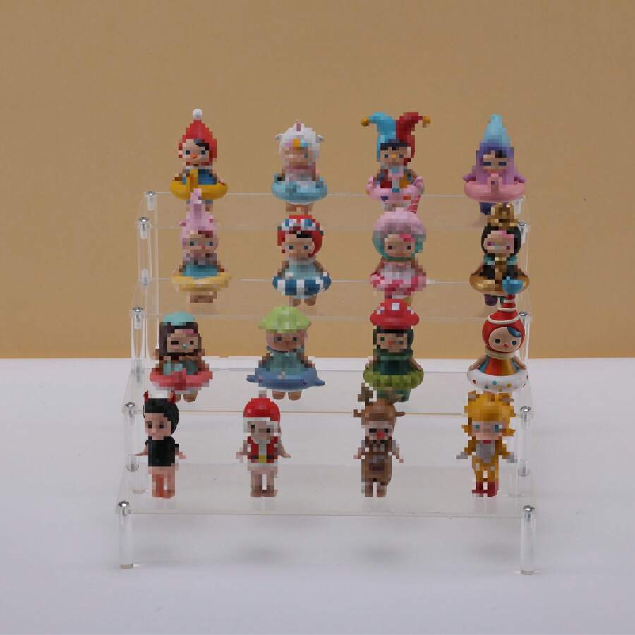 New Transparent Tabletop Display Stand Rack Model Shelf Staggered Blind Box Net Celebrity Figurine Storage Box