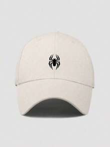 1 Pc Men's Adjustable Spider Print Casual Minimalist Baseball Cap, Suitable For Daily Wear