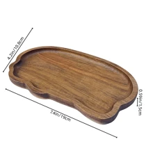 1pc Solid Wood Tray, Wooden Fruit Tray, Wooden Dessert Tray, Multipurpose Snack Tray, Decorative Fruit Plate, Food Platter, Coffee Cup Tray, Tea Cup Tray, Cake Plate, Breakfast Tray, Suitable For Home Kitchen, Hotel Restaurant, Cafe Display Tray, Home Decor, Kitchen Decor
