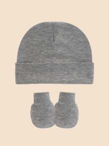 4Sets Blue Newborn Hospital Hat Baby Hat And Anti Scratch Mittens Set For 0-3 Months Newborn Baby Boys Essentials Bonnet Infant Beanie Caps And Gloves Casual Everyday Hat - 彩色 - 查看 4