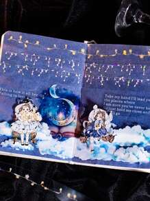 1 Rotolo di nastro adesivo in PET con la scritta "Buona giornata", serie sfumata e luminosa, tema luminoso per scrapbooking e decorazione