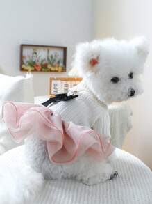 1 件宠物服装，可爱时尚狗/猫服装，适合小型犬和幼犬，舒适的 Anna 薄纱裙 - 彩色 - 查看 3