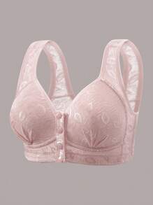 3 Peças Sutiãs Sem Arame Ultramacia de Fechamento Frontal, Roupa Íntima Feminina Respirável