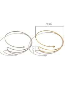 2pcs/Set Hollow Geometric Open Cuff Bracelet For Women - Multicolor - View 6