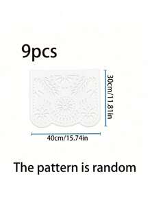9 件/1 套白色 Papel Picado 横幅 - 白色墨西哥横幅，白色纸浆旗帜 - 白色墨西哥横幅派对和婚礼 - 白色 - 查看 3