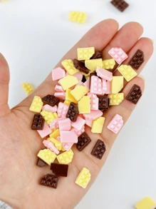 娃娃屋仿真巧克力、树脂可可块装饰、微景观DIY配件、迷你厨房餐桌装饰 - 彩色 - 查看 3