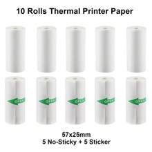 Mini Printer Sticker Thermal Printer With Rolls Thermal Printing Paper, Blue-Tooth Portable Phone Printer,Study Printer For Pictures, Photos, Journals, DIY, Compatible With Phone & Tablet