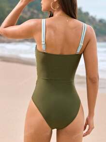 1pc Women Beach One Piece Swimsuit, Summer