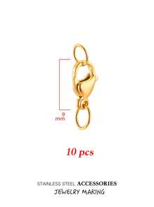 10 20 50 件/包 不锈钢龙虾扣挂钩连接器镀金带跳环适用于手链项链脚链链 DIY 珠宝制作配件用品连接 - Lobster clasp belt loop - 查看 29