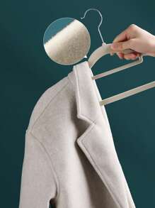 10 cái/20 cái/bộ Móc treo quần áo bằng vải nỉ, Móc treo quần áo chống trượt và không để lại dấu vết, Giá treo quần dày dùng trong gia đình, Sắp xếp không gian tủ quần áo, Giá treo quần áo - Nhiều màu - Xem 5