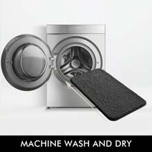 Bathroom Mats, Thick Soft Absorbent Chenille With Rubber Backing, Quick Drying Microfiber Mats, Machine Washable, For Shower Floor, Bathroom Runner, Bath Mat, Accessories And Decoration. - Black - View 5