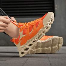 Breathable Comfortable Outdoor Casual Sports Sneakers For Teens And Young Men - Gray orange - View 8