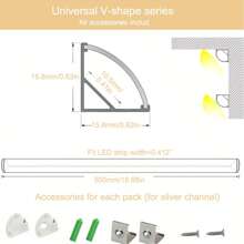 10 pezzi /8 pezzi /6 pezzi /4 pezzi Supporto per strisce LED a canale in alluminio a forma di V, sistema di clip di montaggio per strisce LED, barra luminosa, lampada per mobile, auto (senza strisce luminose)