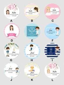 UNICCUT Etiquetas Decorativas Personalizáveis "Meu Primeiro Batismo", Adesivos de Batismo Autoadesivos, Ornamentais, Multifuncionais, Adesivos, Elegantes, Requintados, Alta Qualidade, Desenhos Animados, Coloridos, Fofos, Personalizados, Únicos, Presentes Ideais para Ele, Presentes Ideais para Ela, Ela, Pai, Mãe, Família, Amigos, Filho, Filha, Casa, Essenciais, para Bebê - Multicolorido - Visão 4