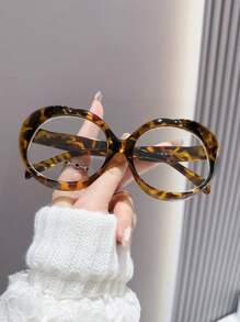 LiMiaoMiao 1pc Women Oval Clear Glasses, Y2K Color Matching Party & Travel Accessories