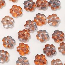 10/50pcs 14mm Glass Cherry Blossom Beads-For Jewelry Making, DIY Crafts, Necklaces, Bracelets - Transparent Multicolor Glass Bead