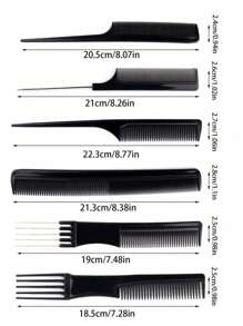 12件套专业理发工具套装 - 理发器清洁刷、耐热造型梳、男士尼龙鬃毛胡须刷 - 沙龙级理发配件套装，适合所有发质 - 彩色 - 查看 3
