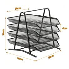 Piorlado Mesh Desk Organiser 4 Tier Letter Tray Organizer Office Desktop Document Paper File Storage Mesh Filling Collection For Home &Office Use,Back To School,School Supplies