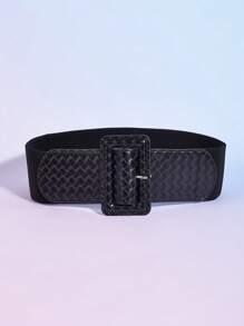Cinto de malha feminino, decoração elástica na cintura, adequado para vestidos, casacos, verão versátil, outono escolar, outono, Halloween - cinto casual - Ver 6