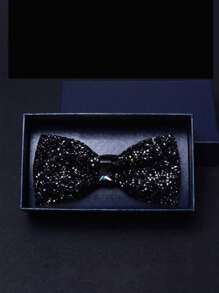 1pc Bow Tie With Crystal & Rhinestone Decor For Men, Wedding, Party, Banquet Accessories