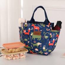 meetself 1pc Portable Large Capacity Insulated Lunch Bag, Waterproof Thermal Lunch Box Tote For Carrying Out