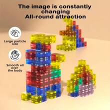 20/50pcs Magnetic Building Blocks, Transparent Magnetic Cube Construction Toys For Kids, Toddlers, Random Colors