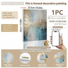 1 件，帆布挂画，带框装饰画，海报，墙面艺术，白色蓝色金色点缀墙面装饰，抽象帆布墙面艺术，现代纹理印刷画，适用于客厅和卧室装饰 - 彩色 - 查看 4