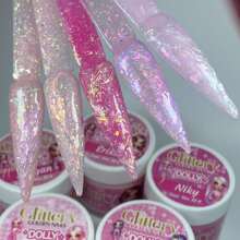 Kit de Acrilicos cover con flake DOLLY Golden Nails conjunto - Rosa - Ver 4