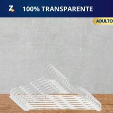 KIT 20 CABIDES CRISTAL Adulto Acrílico Transparente Cabide Reforçado Atacado Organizar Roupas