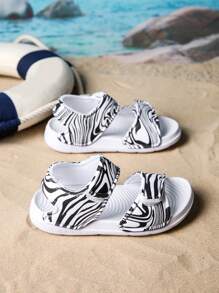 1 Pair Baby Boy Striped Fashionable, Comfortable, Casual, Lightweight And Sandals, Suitable For Summer