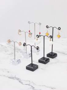 2PCS/3PCS Mini Black Transparent Jewelry Storage And Display Stand, T Shape Earring Organizer Back To School - Multicolor - View 5
