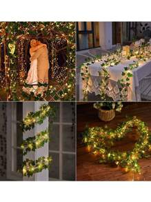 LED Simulated Climbing Plant Green Vine String Lights, Outdoor Courtyard Decoration Magic Device, Suitable For Wedding Decoration, Bedroom Decoration, Various Holiday Party Decoration, Confession, Dinner Gifts Birthday Graduation