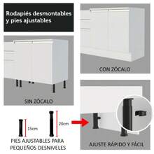 Mueble De Cocina Madesa Gabinete Bajo 2 Cajones 2 Puertas 150 Cm Color Blanco - Blanco - Ver 8