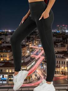 Pocketed Yoga Pants, Women Athletic Tights, Fitness Leggings For Outdoor & Yoga