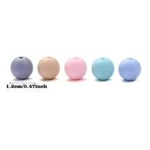 50 Peças/Conjunto Série Arco-Íris de Contas de Silicone, Conjunto de 5-7 cores de contas de silicone de 12mm em granel, contas de silicone soltas redondas para fabricação de chaveiros, kit de contas para a fabricação de joias DIY (Não inclui garrafa)