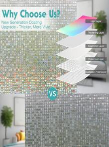 Window Film Static Cling Window Privacy Films Decorative Glass Vinyl Film For Windows Removable Sun Blocking Anti-UV - White - View 4