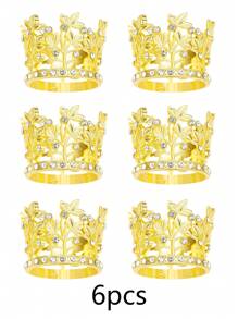 6pcs Alloy Mini Crown Princess Headband, Party Supplies, Party Favors And Decorations, With Holiday Headpiece Set Valentine's Day Accessories