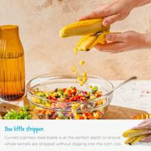 Corn Peeler, Corn Stripper, Corn Cob Stripping Tool Corn Cutter & Remover - Yellow - View 4