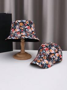 2pcs Polyester Fiber Jacquard Bucket Hat & Beret Hats, Party & Beach Accessories - Multicolor - View 8