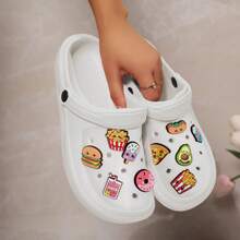 Women's New Handmade DIY Hole Shoes Sandals Summer Fashion Cute Imitation Food Burger Fries Fruit Hole East Shoes Breathable Hole Design Comfortable Sandals
