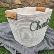 1 pezzo Cestino di immagazzinaggio personalizzato e personalizzato in stile bohémien intrecciato, cesto portabiancheria fatto a mano in corda, organizer per giocattoli e oggetti vari per soggiorno, bagno, cucina, multifunzionale, ornamentale, riutilizzabile, traspirante, raffinato, alla moda, di alta qualità, colorato, moderno, confortevole, morbido, personalizzato, unico, idea regalo ideale per lui, idea regalo ideale per lei, ragazzo, papà, ragazza, mamma, famiglia, amici, tea room, casa, giardino, ufficio, per anniversari, per San Valentino, per la Festa della Mamma, per compleanni, per la Festa del Papà, per la laurea, per matrimoni, per l'inaugurazione della casa, per rinfrescare la casa