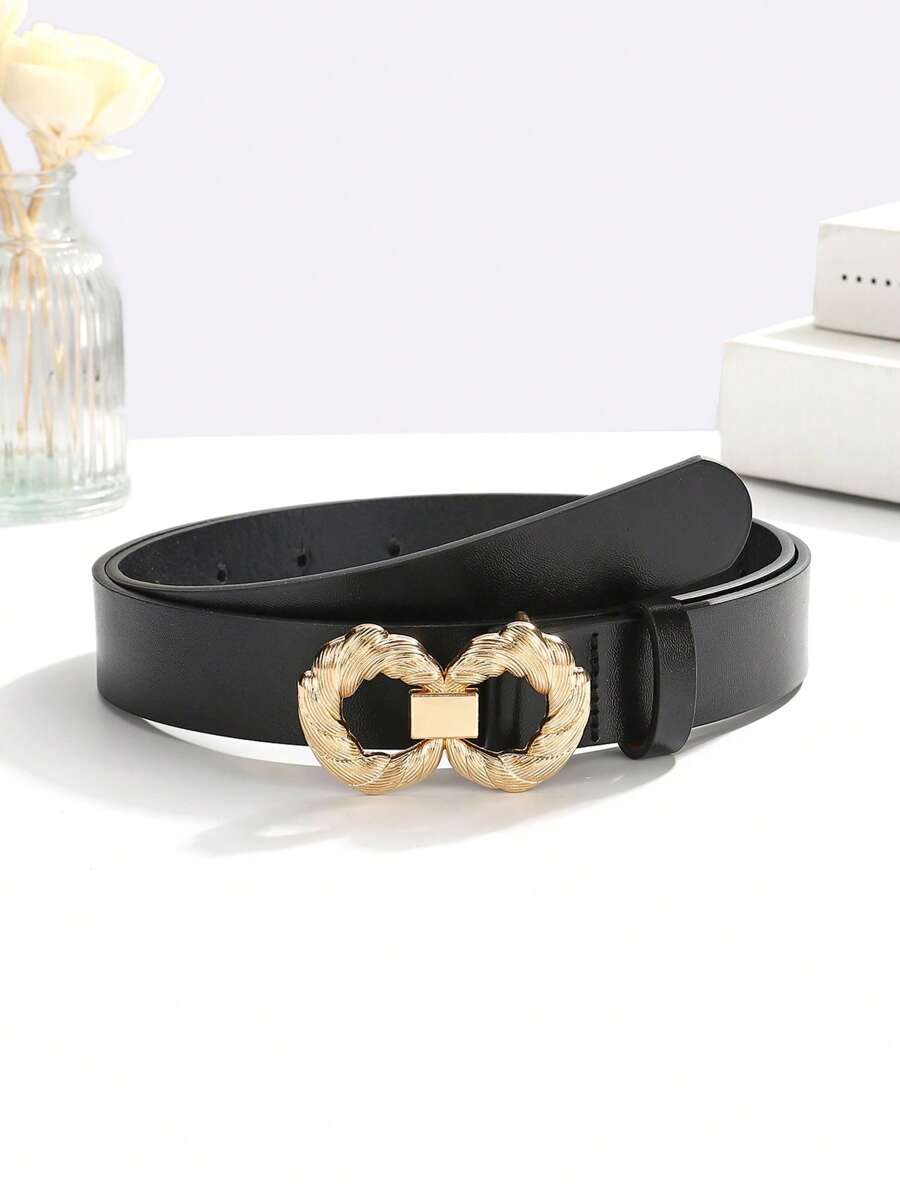 1pc Knitted Twist Double-Ring Decor Fashionable Versatile Women Waist Belt, Suitable For Daily Use